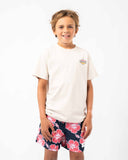Boys Way Back When Swim Short - Navy Pink White