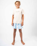 Boys Classic Stripe Swim Short - Ice White