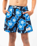 Boys Way Back When Swim Short - Navy Sea White