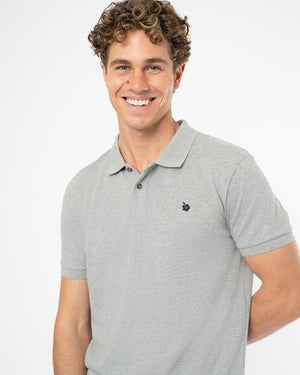 Mens Classic Polo Shirt Mens - Grey Marle