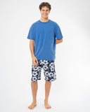 Mens Stitched Boxy T'Shirt - Washed Sea