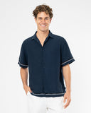 Mens Bloom SS Shirt - Navy