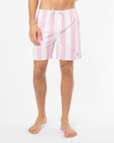 Mens Stripe Swim Short - Pale Pink