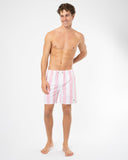 Mens Stripe Swim Short - Pale Pink
