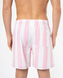 Mens Stripe Swim Short - Pale Pink