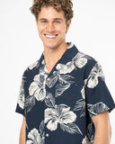 Jungle Aloha Shirt - Natural Navy