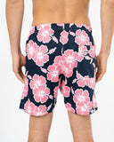Way Back When Swim Short  - Stretch - Navy Pink White