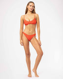Ariel Crop Bikini Top - Flame Hibiscus
