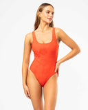 Backless One Piece - Flame Hibiscus