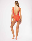 Backless One Piece - Flame Hibiscus