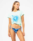 Womens New Aloha Tee - Bleached Aqua