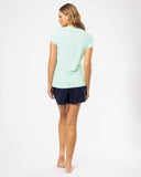 Womens New Aloha Tee - Bleached Aqua