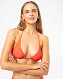 Sliding Tri Bikini Top - Flame Hibiscus