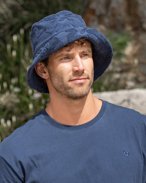 Adult - Bucket Hat - Weekender Terry Bucket Hat - Hibiscus Navy